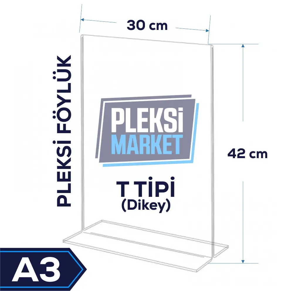 A3 T Tipi Pleksi Föylük (Dikey)
