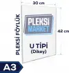 A3 U Tipi Pleksi Föylük (Dikey)