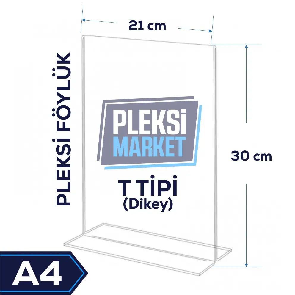 A4 T Tipi Pleksi Föylük (Dikey)
