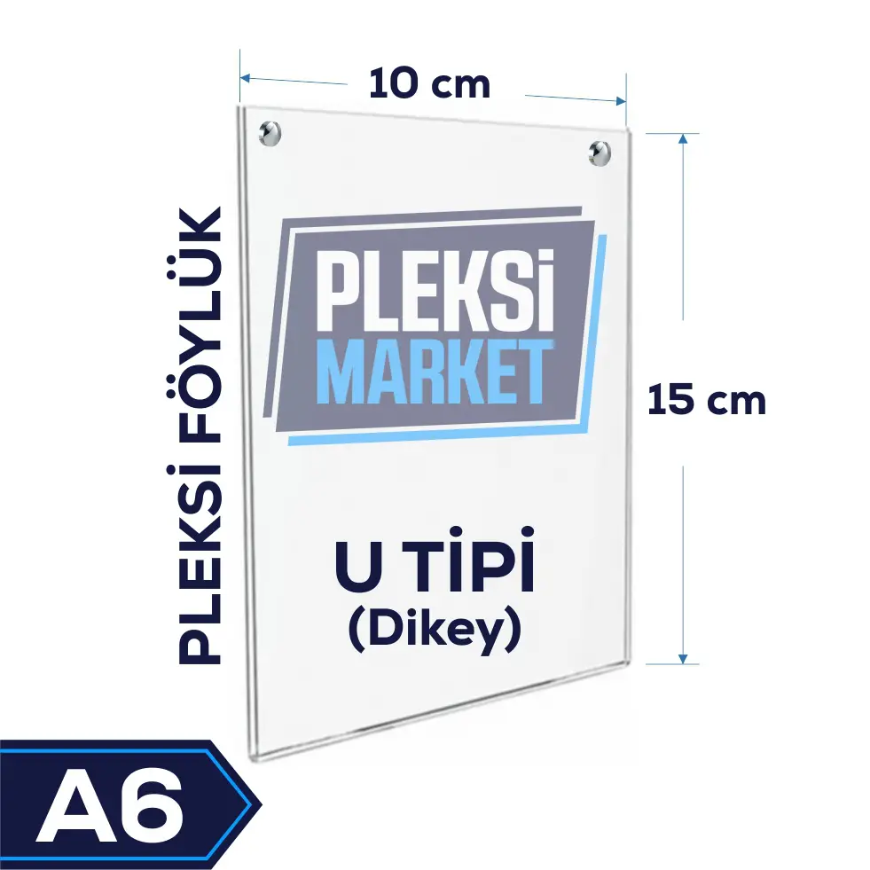 A6 U Tipi Delikli Pleksi Föylük (Dikey)