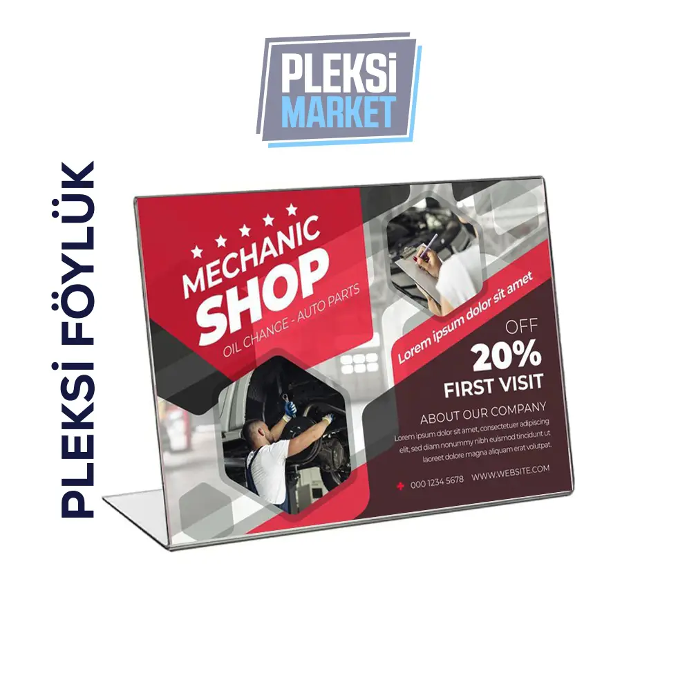 A6 L Tipi Pleksi Föylük (Yatay)