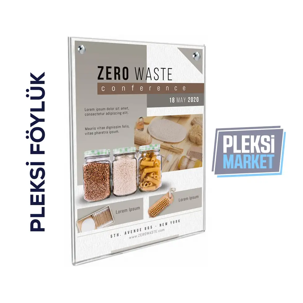 A6 U Tipi Delikli Pleksi Föylük (Dikey)