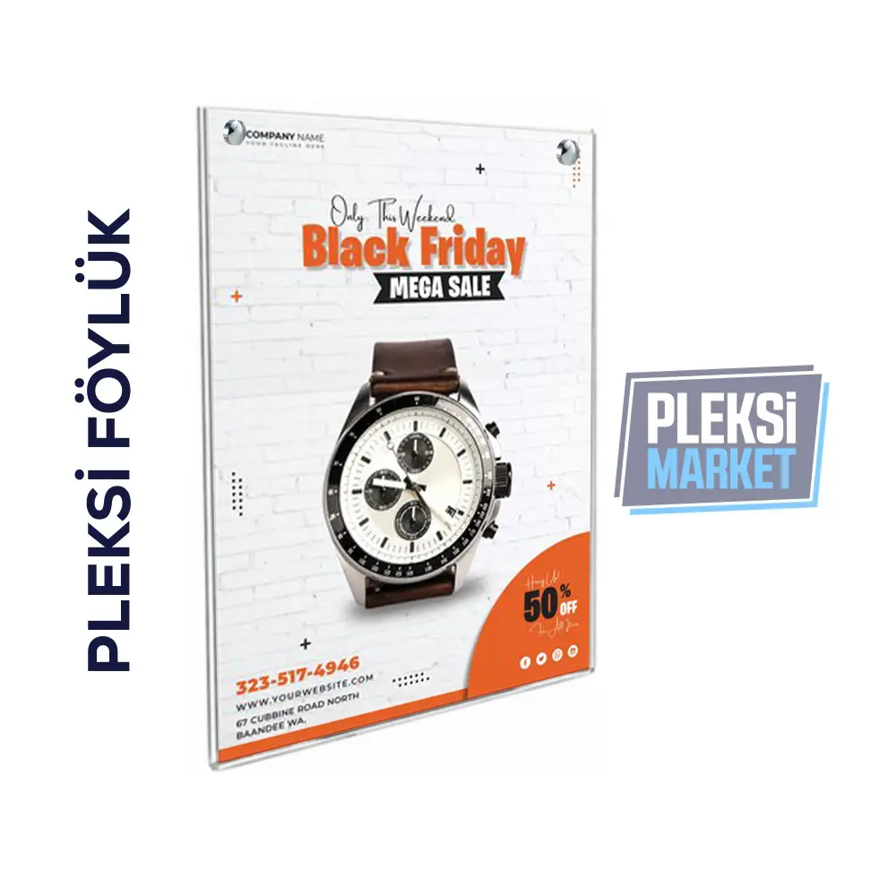 A6 U Tipi Delikli Pleksi Föylük (Dikey)