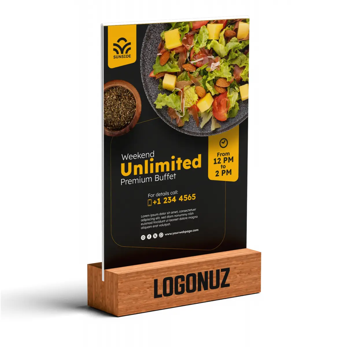 Restaurant Lüks Ahşap Taban Pleksi Föylük