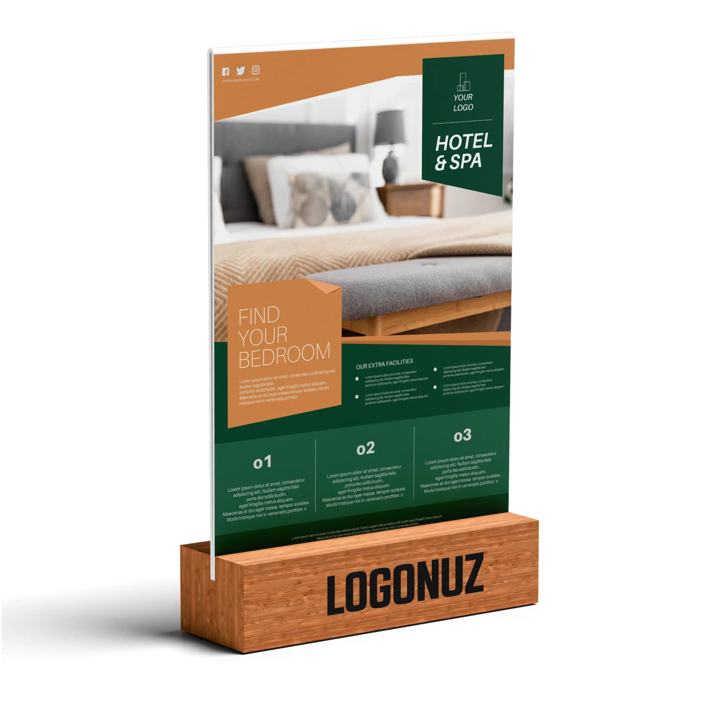 A4 Ahşap Taban Pleksi Föylük