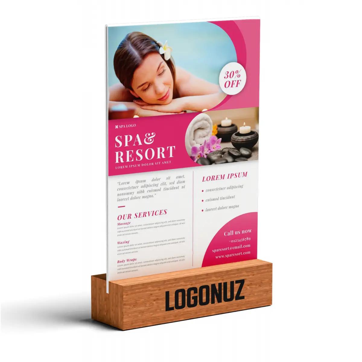 Güzellik Salonu Ahşap Taban Pleksi Föylük