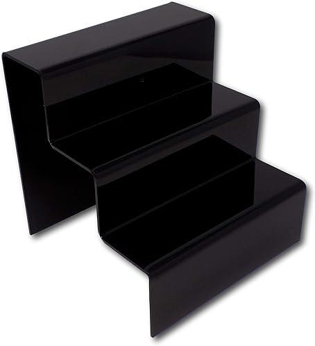 3 Katlı Siyah Pleksi Merdiven Sergileme Standı (Orta Boy)