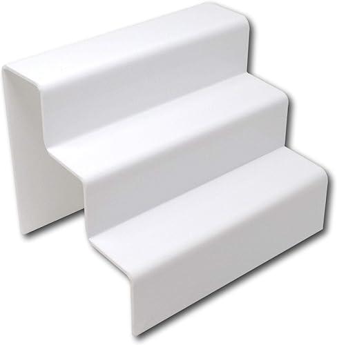 3 Katlı Beyaz Pleksi Merdiven Sergileme Standı (Büyük Boy)