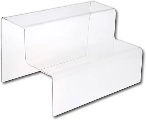 2 Katlı Siyah Pleksi Merdiven Sergileme Standı (Büyük Boy)