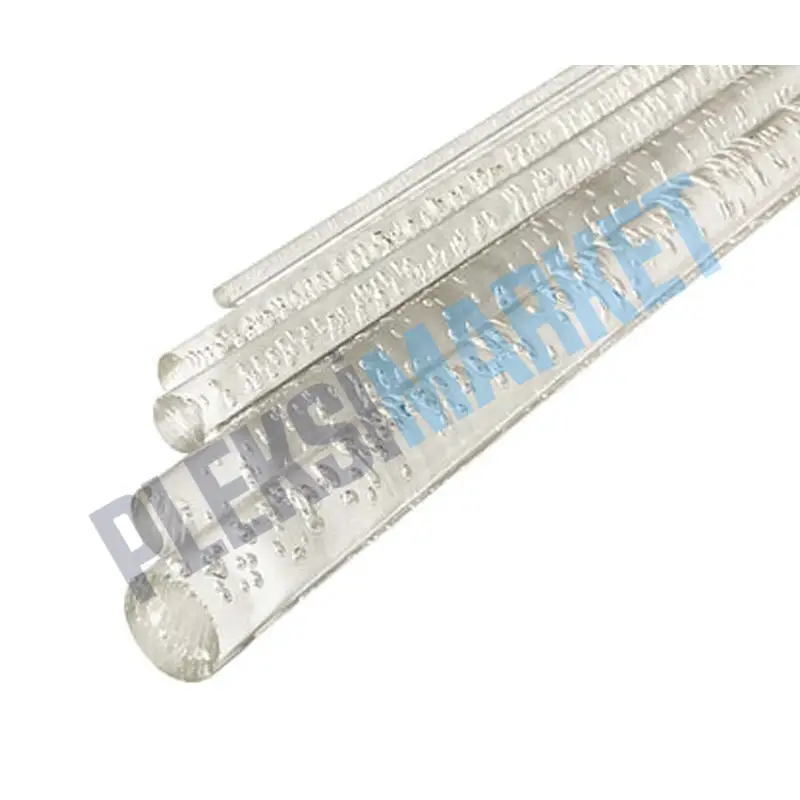 Şeffaf / Kabarcıklı Akrilik Pleksi Çubuk – Ø 80 mm × 2000 mm