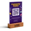 Butik İşletmelere Özel QR Kod A6 Pleksi Föylük (Ahşap Taban)