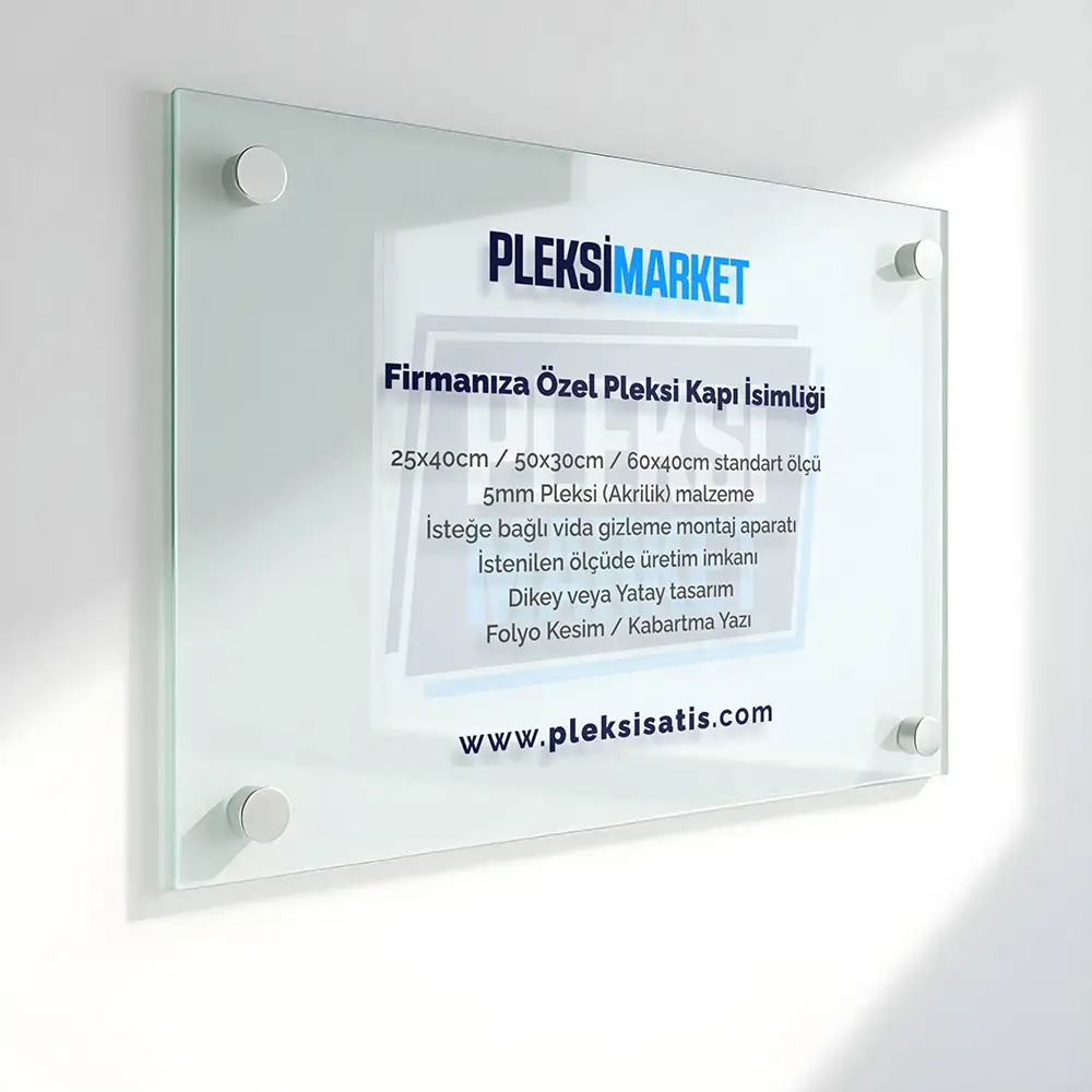 Pleksi Kapı İsimliği (Pleksi Kapı Tabelası) (40x25cm)